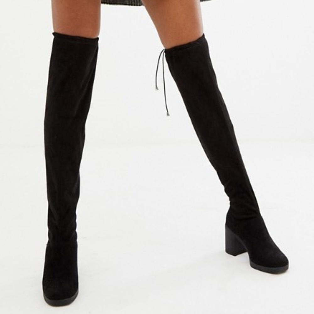 New Look Over The Knee Chunky Heeled Boot